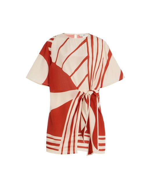 Sir Red Exclusive Riviera Calla Silk Crepe De Chine Mini Dress