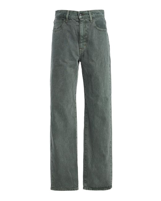 SLVRLAKE Denim Gray London Rigid High-rise Straight-leg Jeans