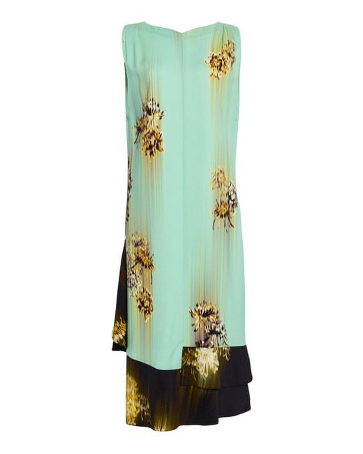 Proenza Schouler Green Rhetta Printed Crepe Midi Dress