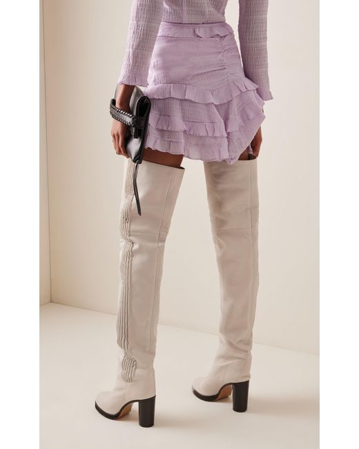 Isabel Marant Purple Geneva Ruffled Shirred-georgette Mini Skirt