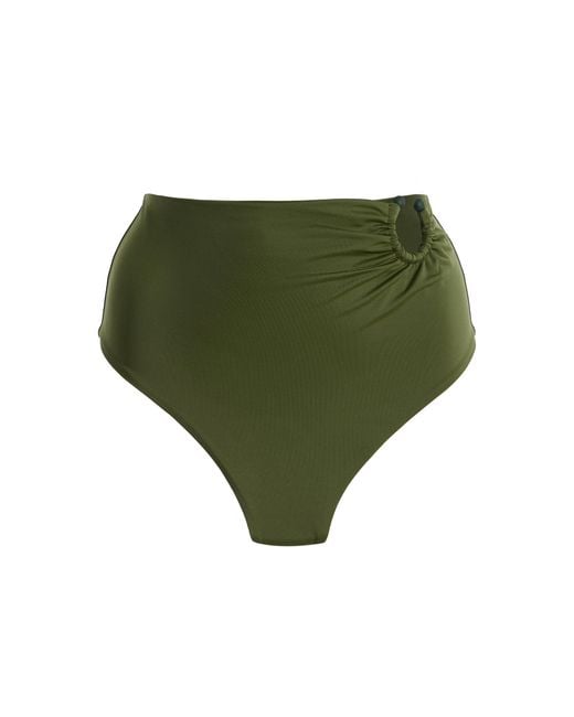 Johanna Ortiz Green Taita U-Ring High-Rise Bikini Bottom