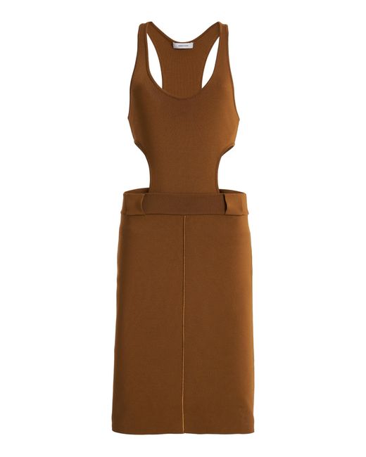Ferragamo Brown Knit Midi Dress
