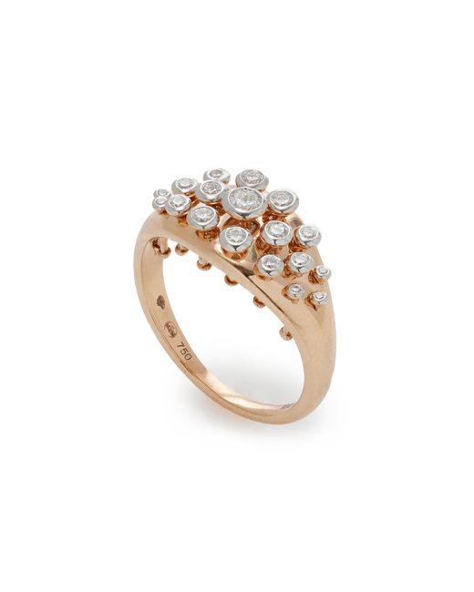 Marie Mas White Queen Wave 18k Rose Gold Diamond Ring