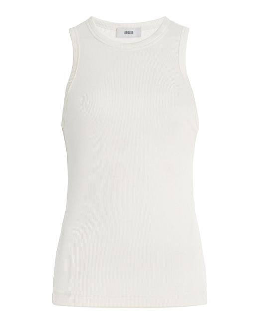 Agolde White Andre Knit Tank Top