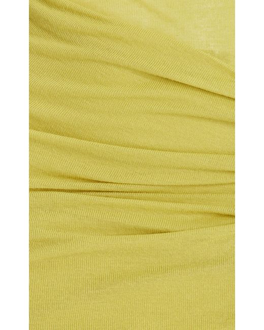 Third Form Yellow Wind Through Off-the-shoulder Midi Dress