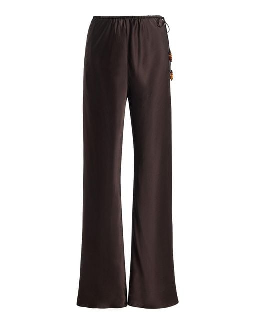 Sir Black Gabriete Silk Straight-Leg Pants