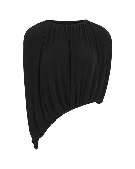 Source Unknown Black Rennie Gathered Jersey Top