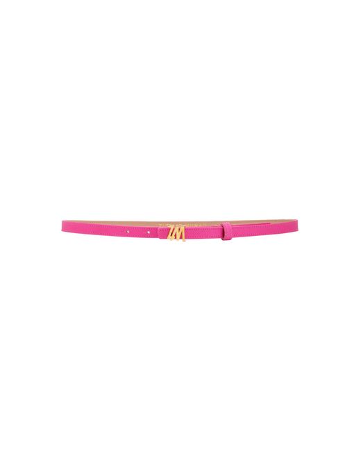 Zuhair Murad Pink Logo-detailed Satin Thin Belt