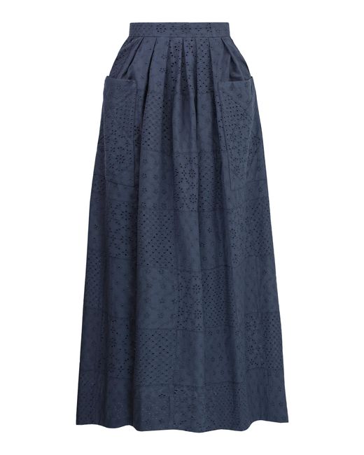 Lena Hoschek Blue Masha Cotton Midi Skirt