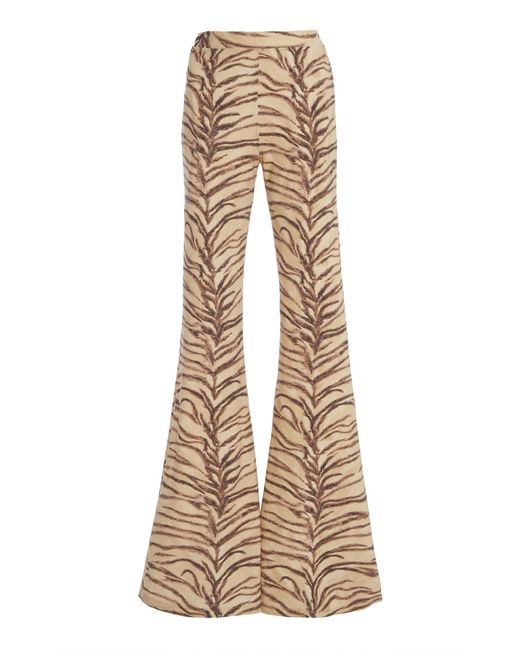 Stella McCartney Natural Tiger-print Jersey Flare Pants