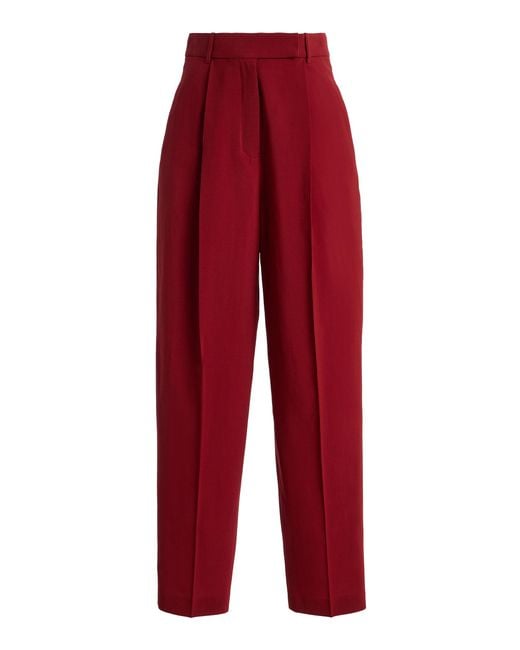 Rohe Daria Pleated Wool Tapered Trousers