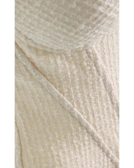 David Koma Natural Embellished Bouclé Corset Top