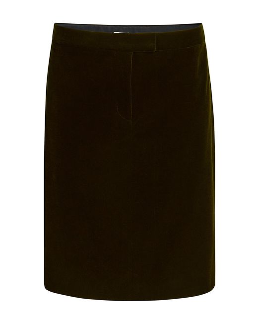 Khaite Black Cindy Velvet Pencil Skirt