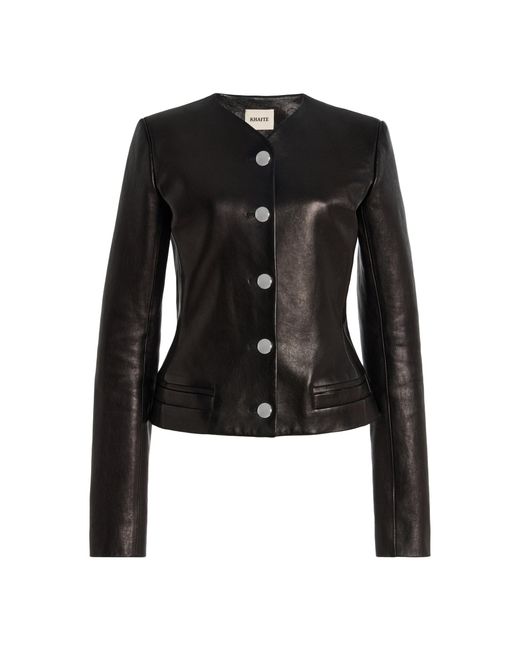 Khaite Black Nara Tailored Leather Jacket
