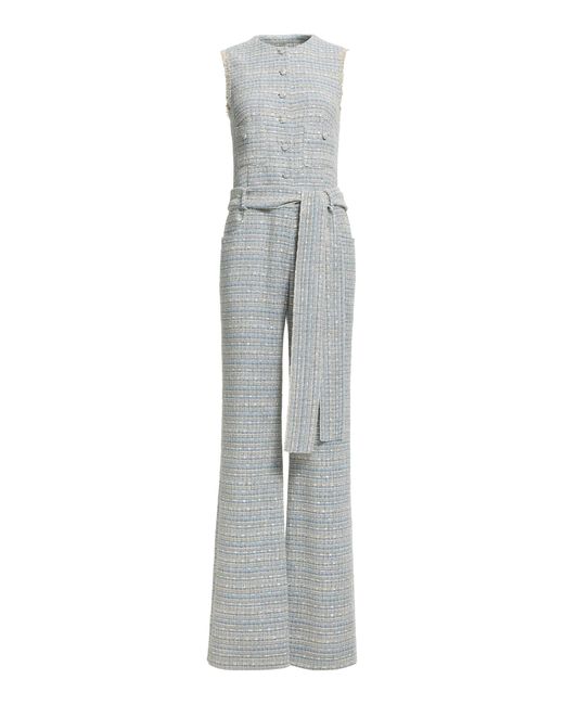Elie Saab Gray Tweed Cotton-Blend Jumpsuit