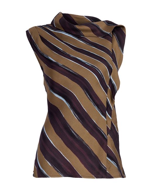 Proenza Schouler Black Gwen Printed Crepe Twill Top