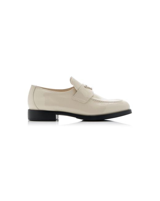 Prada White Patent Leather Loafers