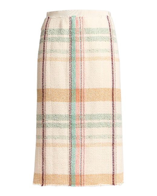 Etro Natural Cotton-Blend Midi Skirt