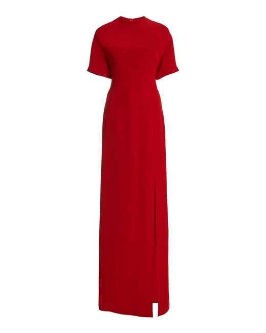 Valentino Garavani Red High-slit Cady Silk Gown