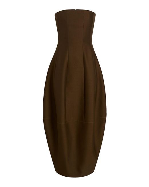 Khaite Brown Stela Silk Blend Maxi Dress