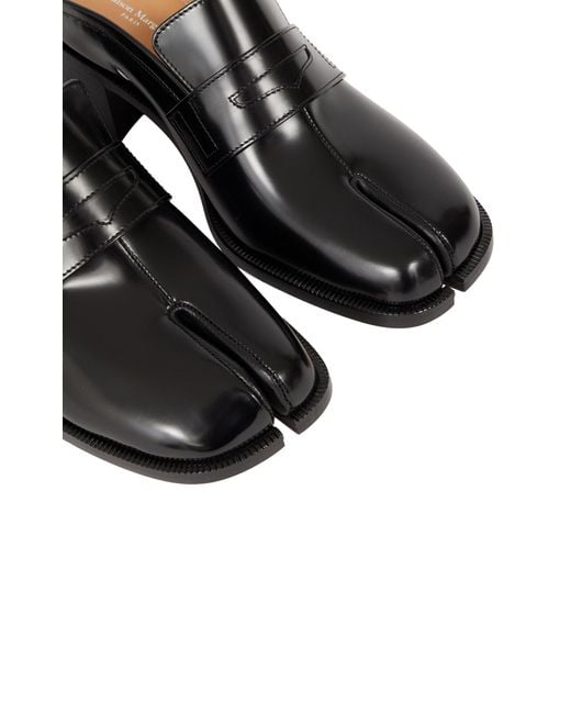 Maison Margiela Black Tabi City Leather Loafer Mules