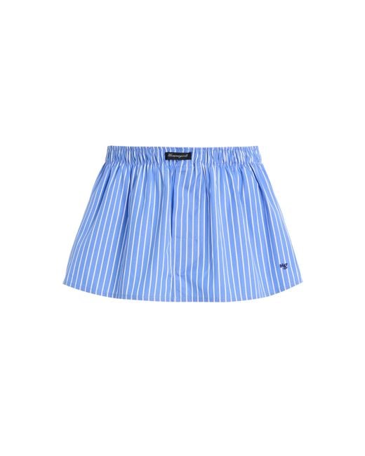 HOMMEGIRLS Blue Striped Cotton Mini Boxer Skirt