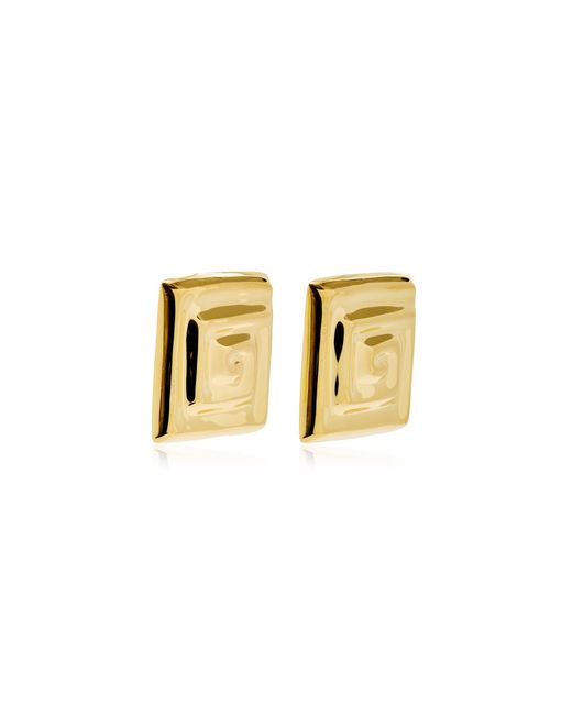 Louis Abel Metallic Uzu Square 18k Yellow Gold Vermeil Earrings
