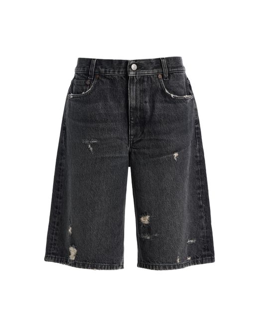 House of Dagmar Black High-Rise Denim Shorts