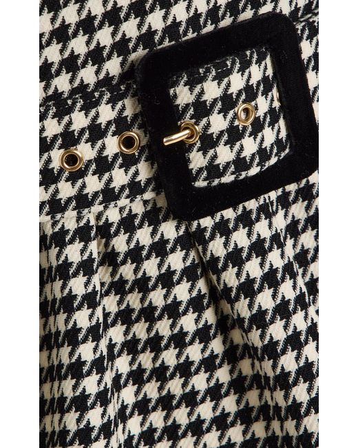 Cara Cara Black Tilda Houndstooth Wool-Blend Top