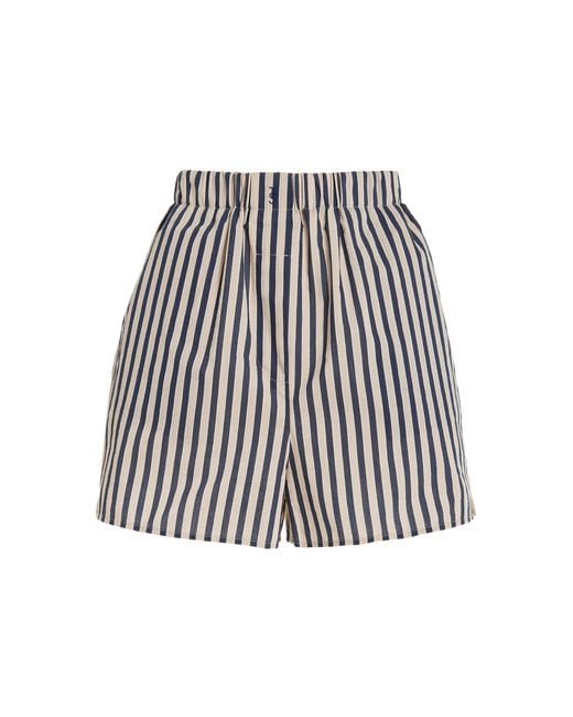 Frankie Shop White Lui Striped Cotton-blend Boxer Shorts