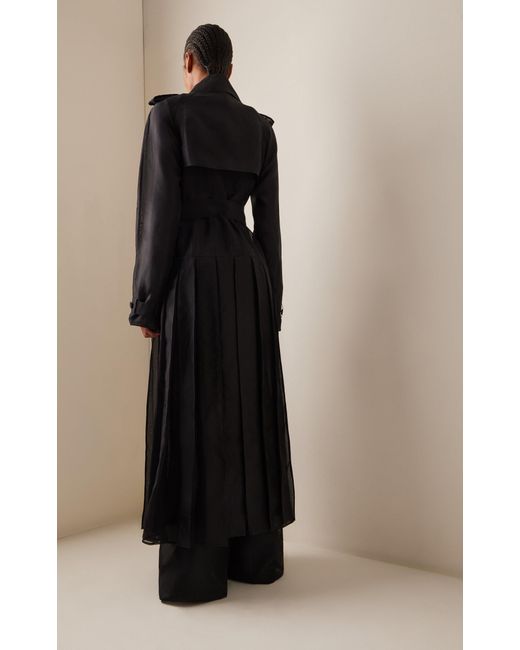 Gabriela Hearst Black Eithne Belted Silk Trench Coat