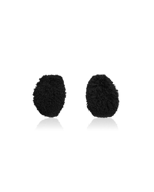 Alaïa Black Bubble Knit Wool Cuffs