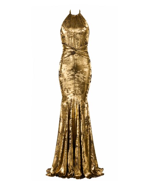 The New Arrivals Ilkyaz Ozel Metallic Nemrut Lame Maxi Dress
