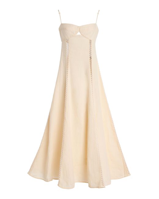 Johanna Ortiz Natural Catamaran Ventures Linen Dress