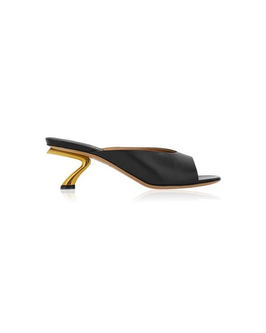 Ferragamo Black Igea 55 Leather Mules