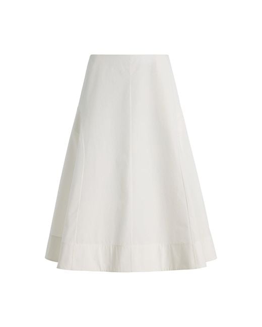 Khaite White Artin Organic Cotton Midi Skirt