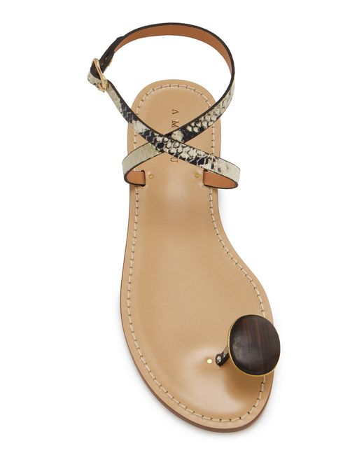 Amanu Multicolor The Kigali Python-Effect Leather Sandals