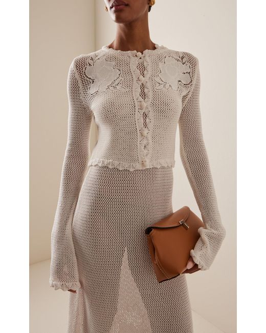 Erdem White Cotton Cardigan