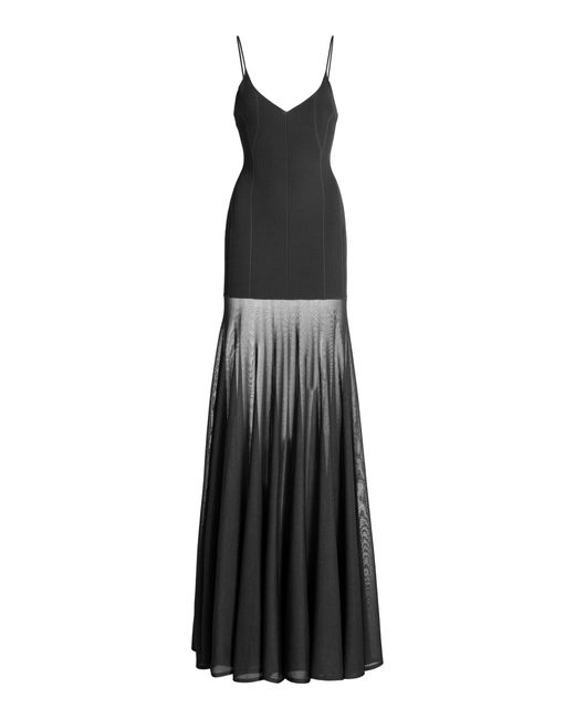 Brandon Maxwell Black The Katya Sheer Knit Maxi Dress