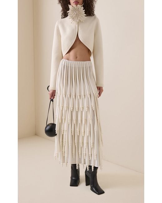Alaïa Natural Cut-Out Cashmere-Blend Jumper