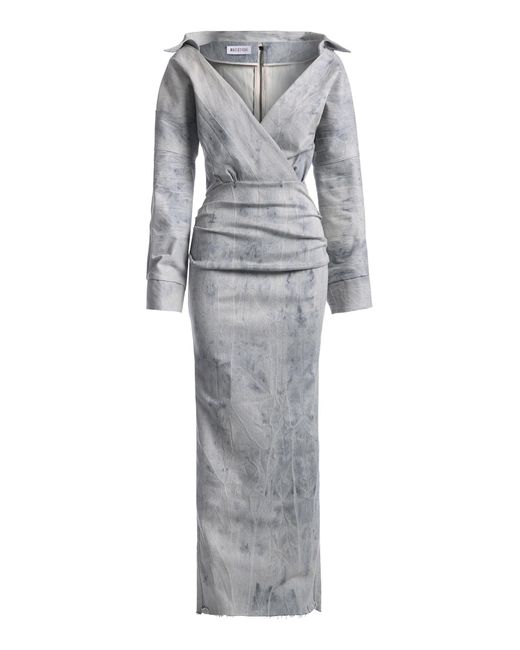 Maticevski Gray Category Puff-sleeve Stretch-cotton Maxi Dress