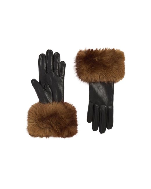 Apparis Brown Betty Faux Mink Gloves