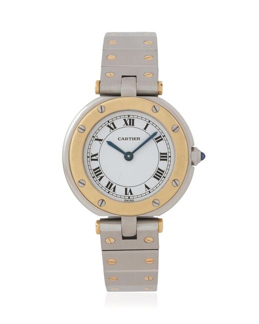 Stephanie Windsor Metallic Cartier Vendome Vintage Watch