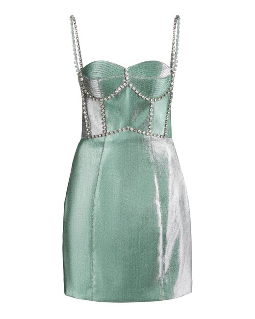 Area Green Crystal-trimmed Twill Bustier Dress