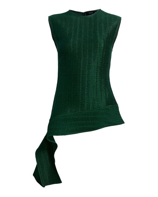 Proenza Schouler Green Lorna Cotton-Blend Striated Suiting Top