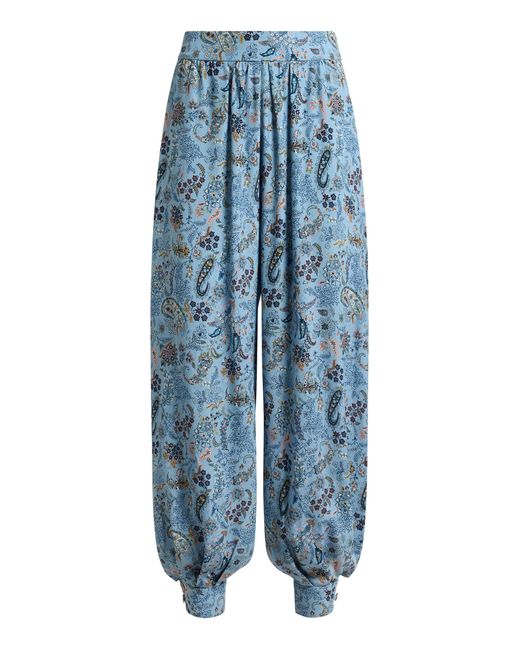Etro Blue Printed Balloon-Leg Pants