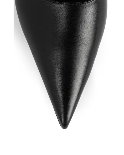 Totême Black Sharp Leather Mules
