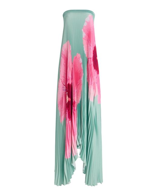 L'idée Multicolor Bisous Strapless Pleated Gown