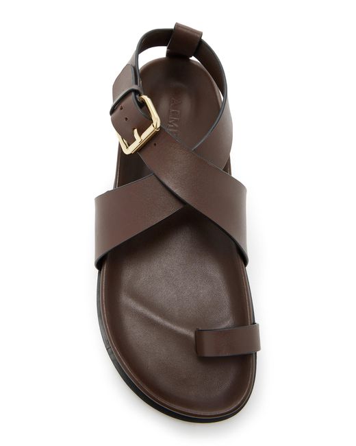 A.Emery Black Dula Criss-cross Leather Sandals