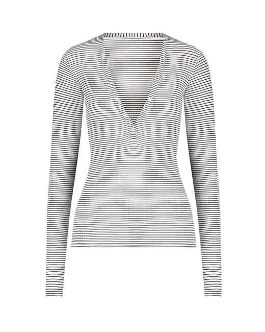 NEGATIVE Gray Whipped Henley Top